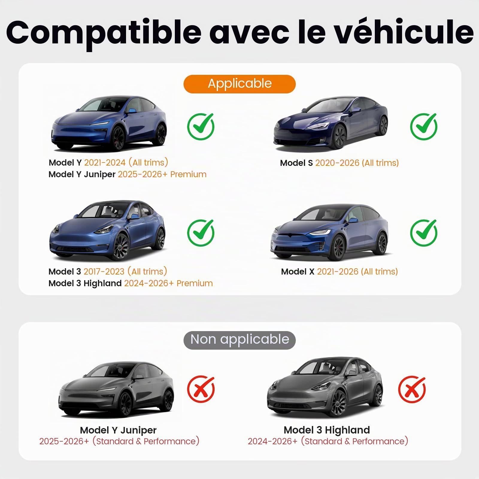 Viaviat Protège-repose-pieds pour siège Conçu pour accessoires Tesla Model Y/3/X/S (Inclus Modèle Y 2025 & Modèle 3 Highland 2024-2025) - Housse de siège arrière imperméable et anti-rayures, Lot de 2