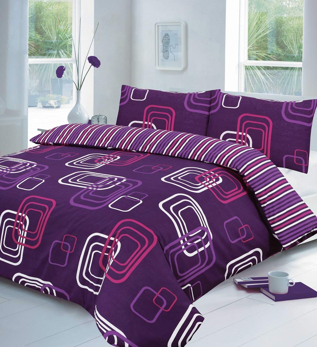 vingardium leviosa Duvet Cover Sets Printed Duvet Set Super King | Superking Duvets Sets with 2 Pillowcases 50x75 cm | Extra Large Bedding Reversible Duvet Cover Super King (Purple, Super King)