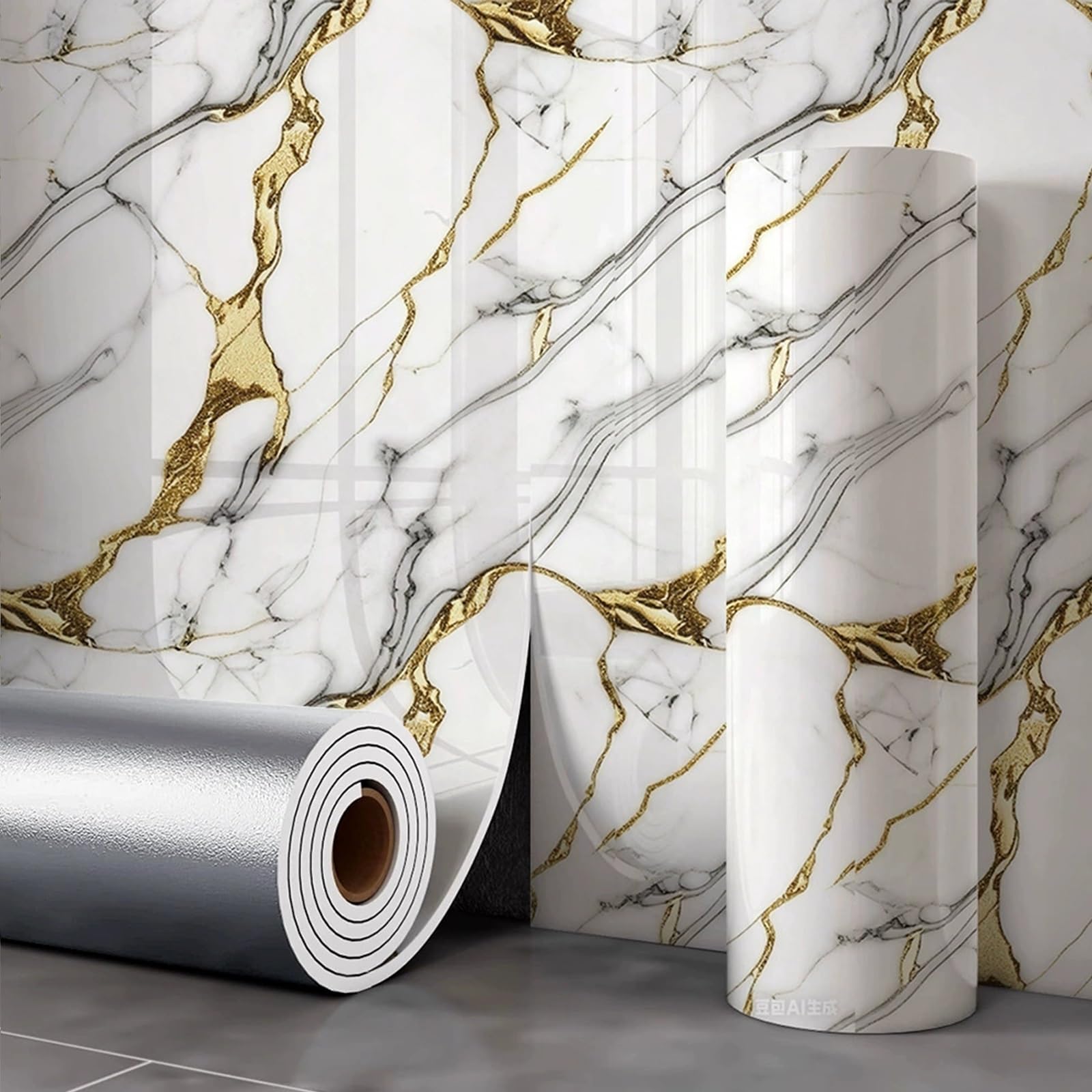 Zynqra Peel and Stick Wallpaper,Removable,Self Adhesive Marble Contact Paper,for Cabinet Bedroom Bathroom,Kitchen Cabinets,Renter Friendly(E)