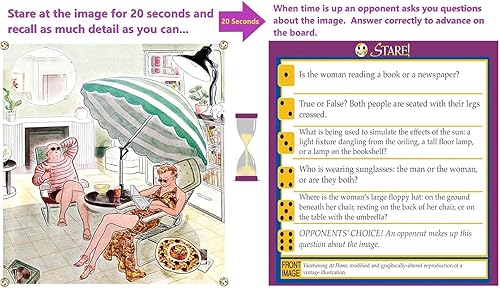 Vista 3 de Stare - Fun Game of Visual Recall Where Quirky Image Cards Challenge Players' Minds – Classic for Adult & Family Game Night