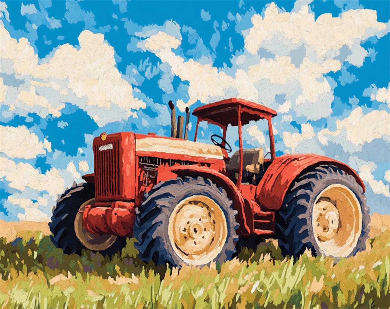 Axiangzik F Diy Embroidery Kit Cartoon Tractor 11Ct 50X70cm