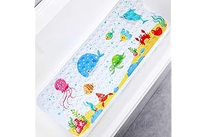 Kids Bath Mat for Tub Non Slip: Safe and Fun Whale Buddy...