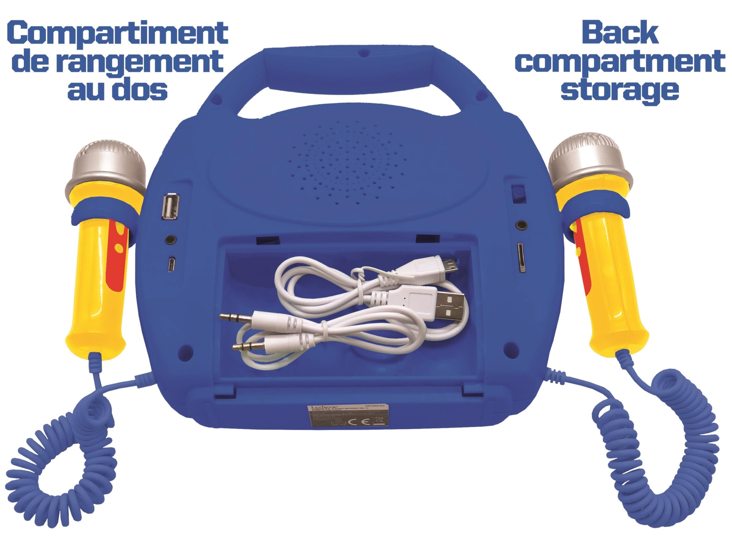 Lexibook – Paw Patrol - Lettore Musicale Karaoke Portatile per Bambini - Microfoni, Effetti di Luce, Bluetooth, Blu/Rosso, MP320PAZLXB