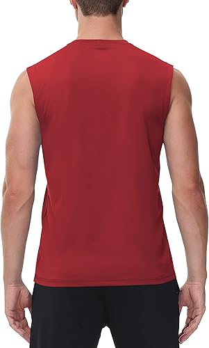 Vista 2 de Cakulo - Camiseta sin mangas para hombre, de secado rápido, para entrenamiento, playa, piscina, correr, ejercicio, gimnasio, holgada, grande y alta