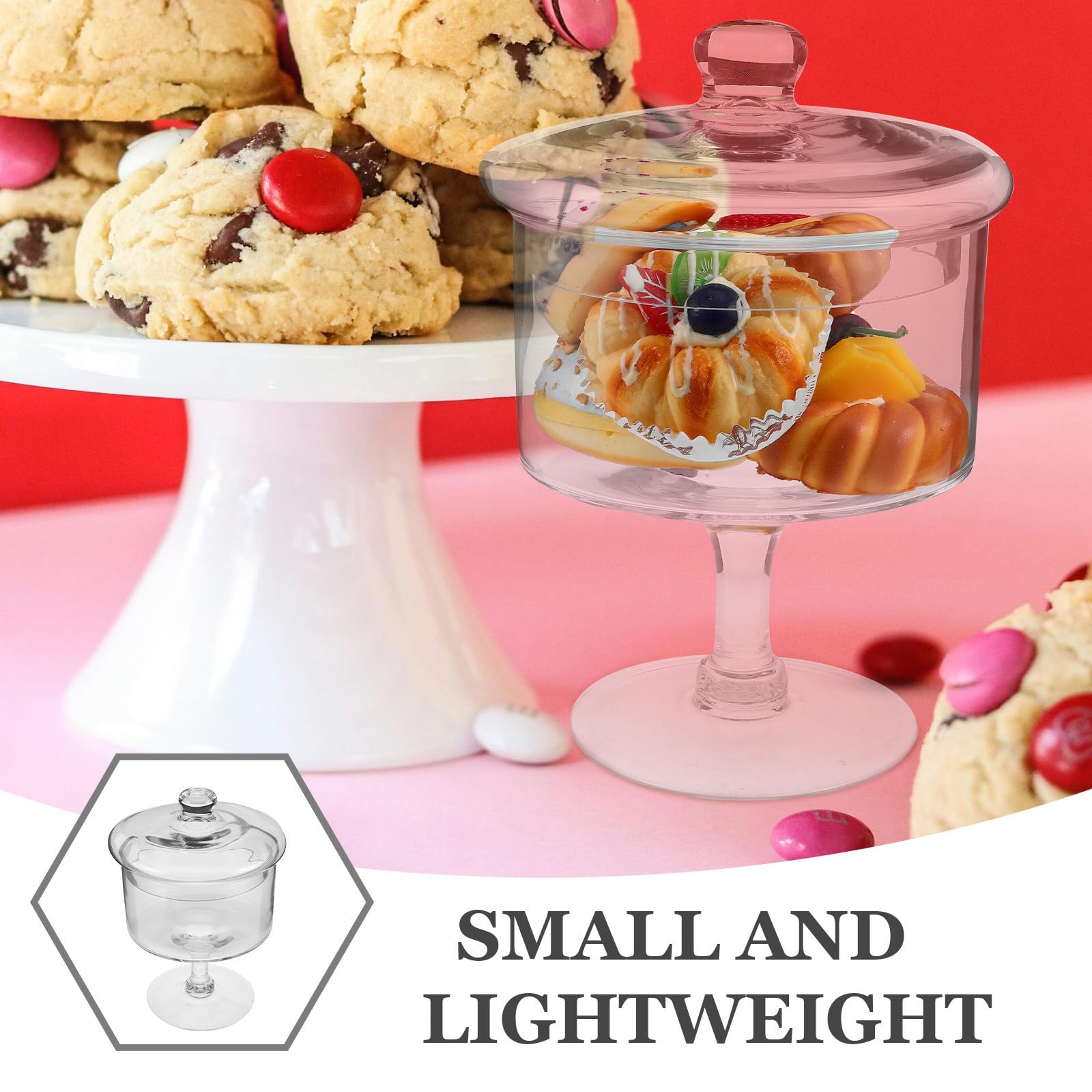 Gadpiparty Tortenständer aus Glas mit Fuß und Deckel Dessertglocke aus Glas 25cm für Desserts und Käse für Hochzeiten und Desserttische