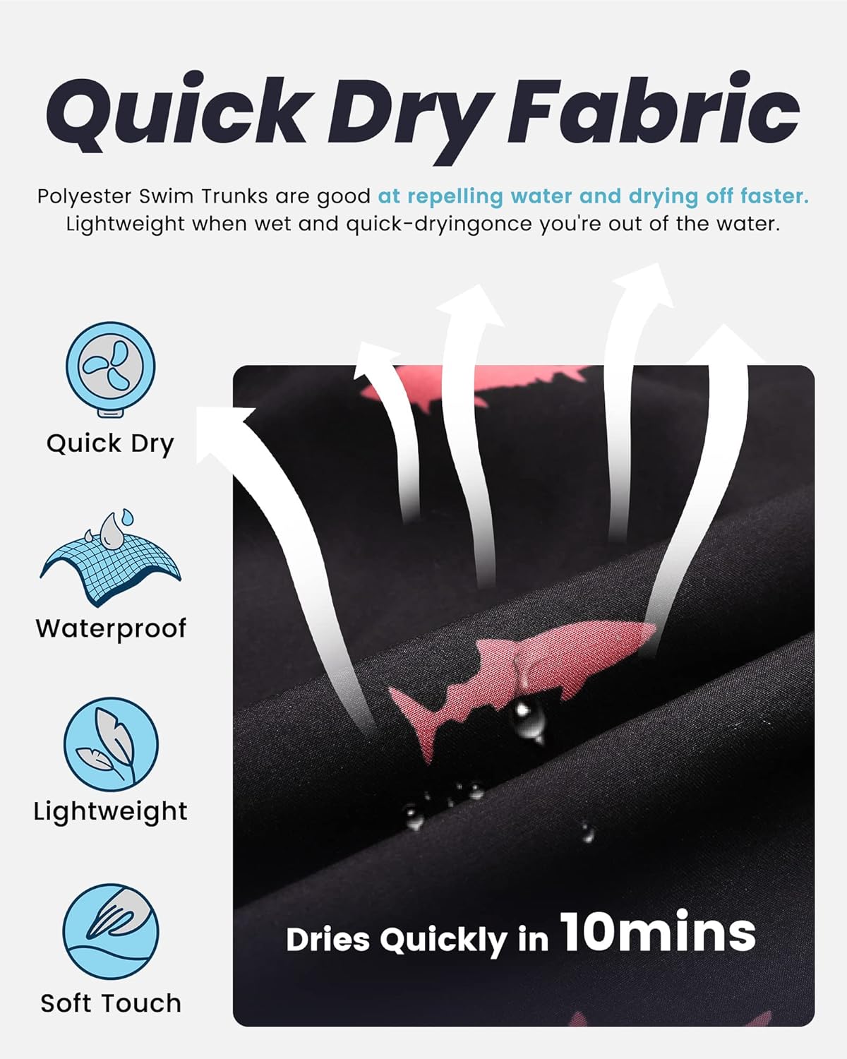 maamgic Mens Swim Trunks Quick Dry Swim Shorts with Mesh Lining Funny Swimwear Bathing Suits 7inch - Image 3