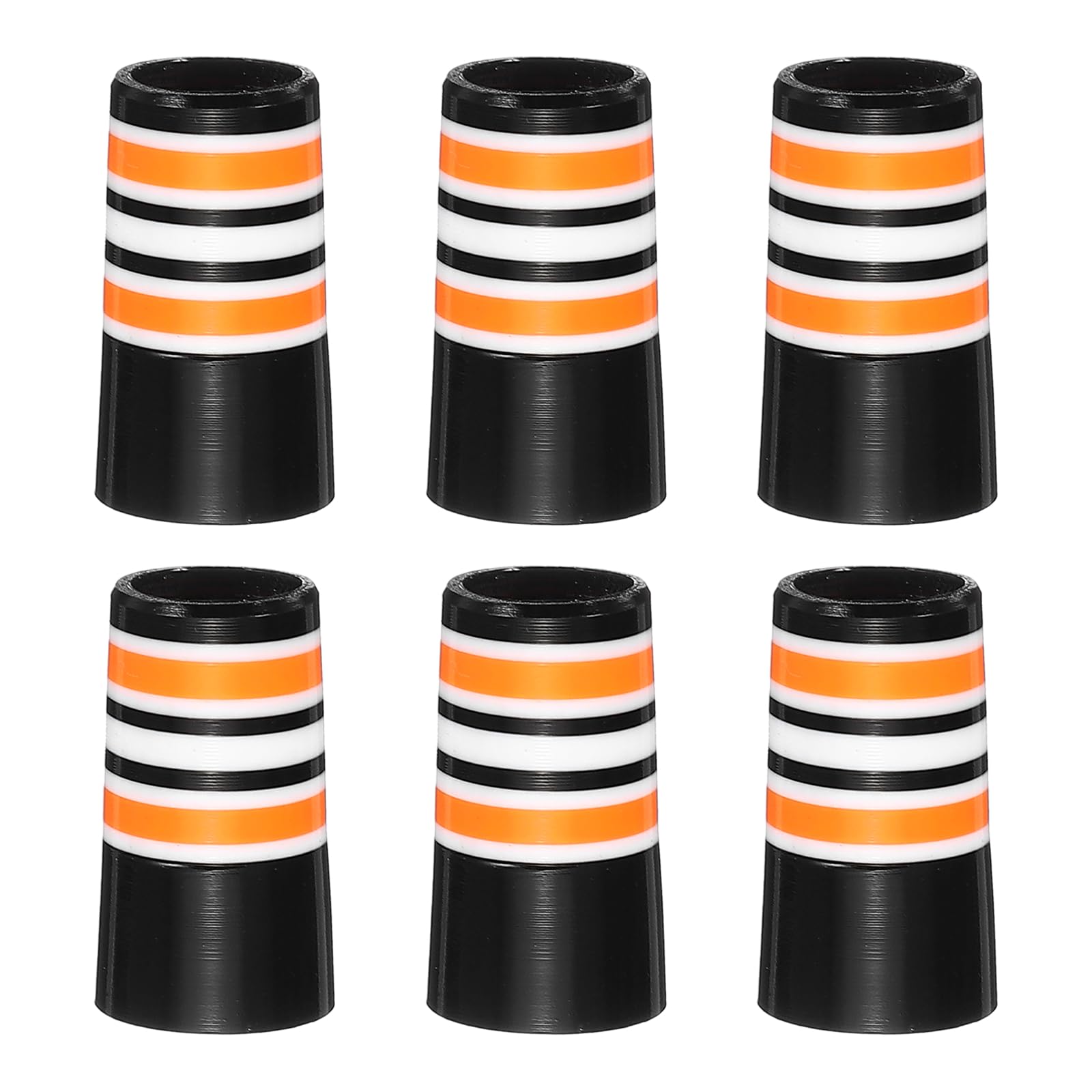 YELARXI Golf Ferrules, 25 mm Taper Tip Shaft Golf Iron Ferrules Durable CAP Shaft Tip Protector Replacement 6 Pcs & Orange & 0.37"-Fitting for Club Repair and Maintenance