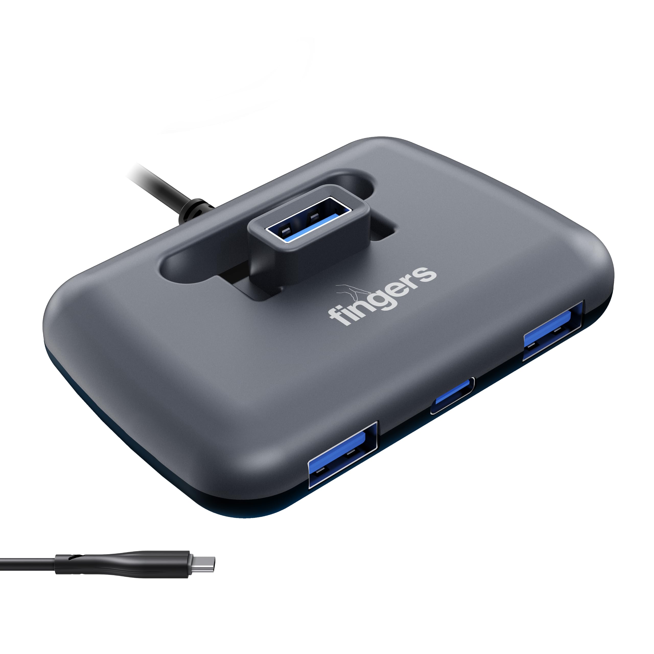 FINGERS NextGen-CCU3.0 Compact 4-Port USB Hub (3 x USB 3.0 + 1 x Type-C, 5 Gbps High-Speed Data Transfer, Plug & Play, Universal Compatibility) – Dark Silver-image-19