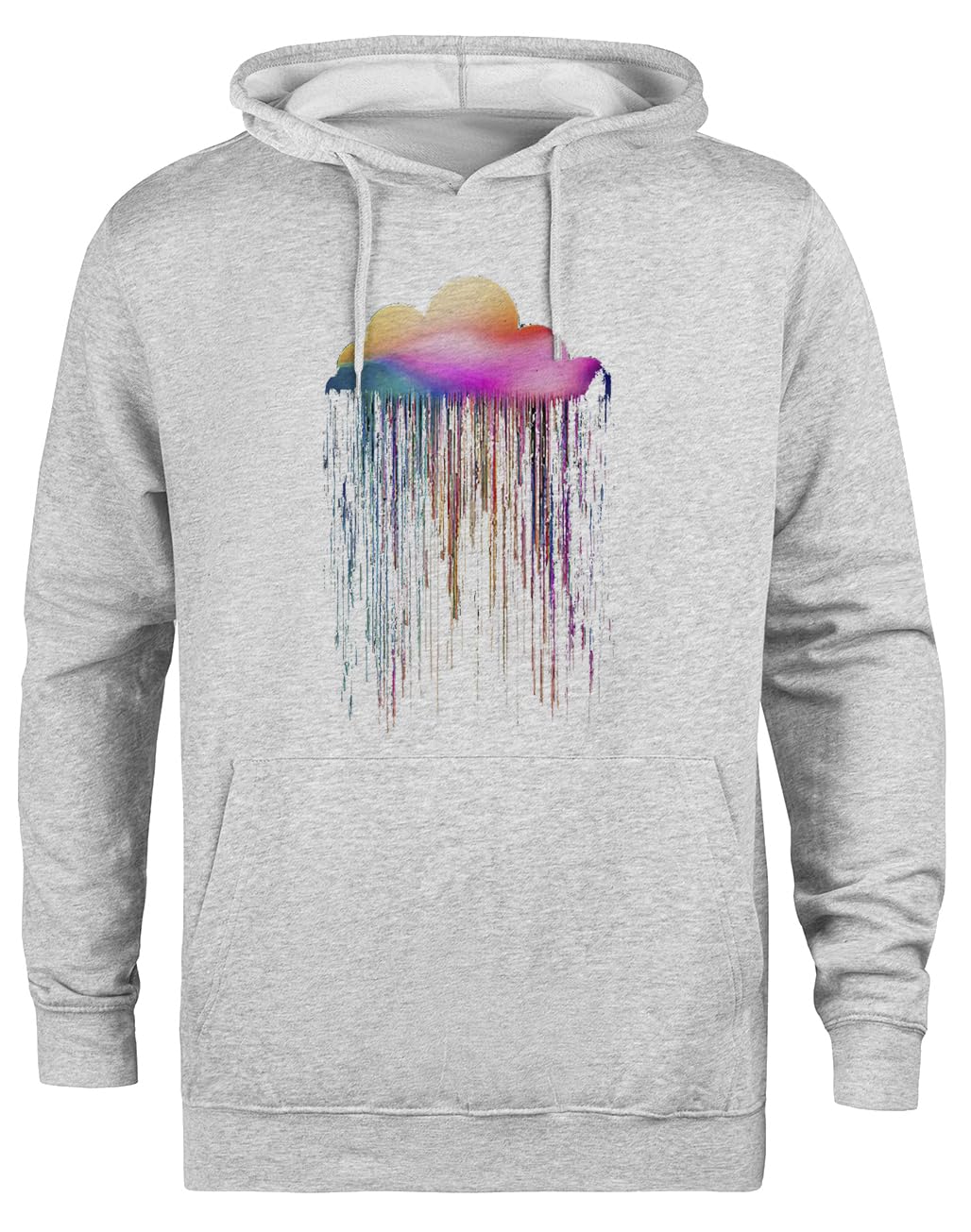 Nuvola di Pioggia Arcobaleno Felpa Grigia Unisex Eco-Friendly Unisex Grey Hoodie Eco-Friendly Hooded Jacket