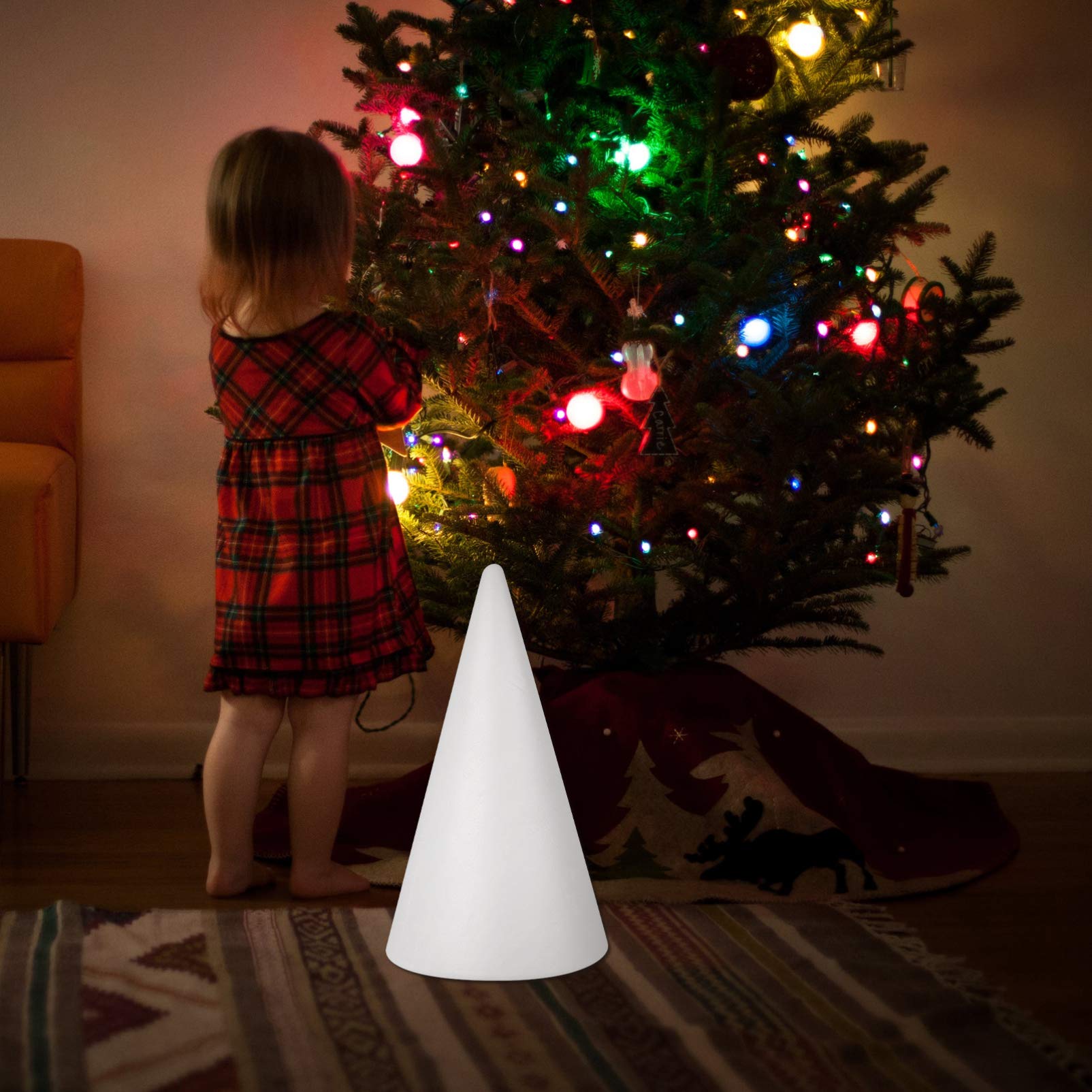 Garneck Craft Foam Cone White Cones Polystyrene Foams Ball Modelling for DIY Home Craft Project Tree Table Centerpiece 34. 5x19. 5cm White