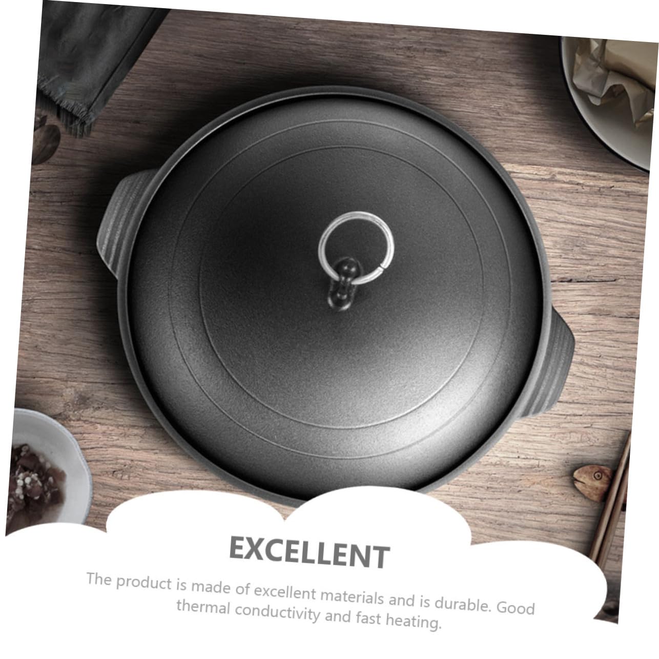 ERINGOGO Gusseisen Schmortopf Gelb Kreativer Claypot Topf für Huhn Reis Kochen Ergonomisch Wärmespeichernd Küchenhelfer Geschenkidee