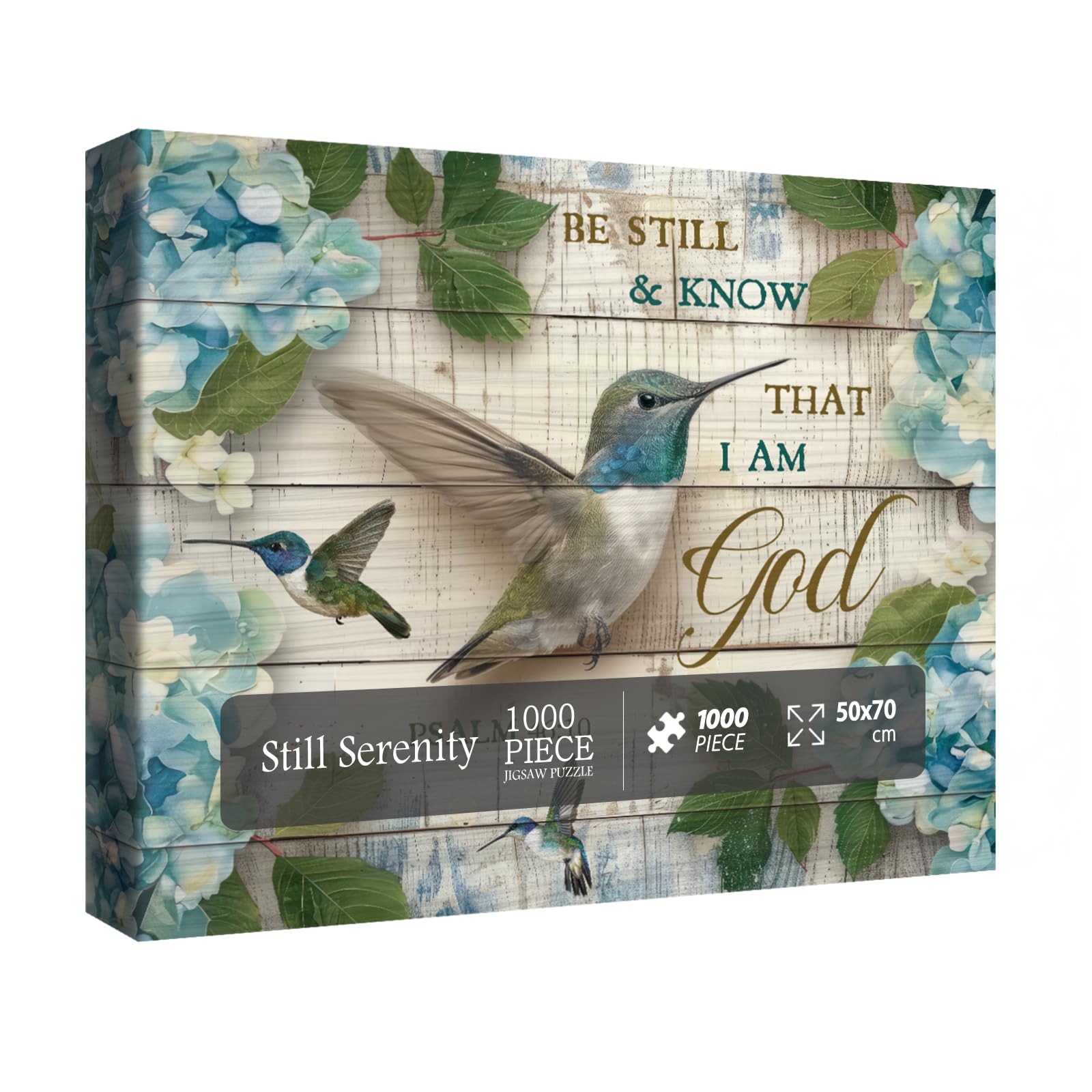 Christian Flower Hummingbird Puzzles for Adults 1000 Pieces, Bird Religious Inspirational Scripture Jigsaw Puzzles, Jesus Floral Bible Catholic Faith Puzzle