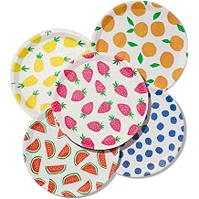 Coterie Fruit Large Paper Plates Set of 10 - Summer Party, Kids Birthday, Baby Shower - Fruit Party Decorations | 9.25 Fancy Paper Plates | 2 of Each Design