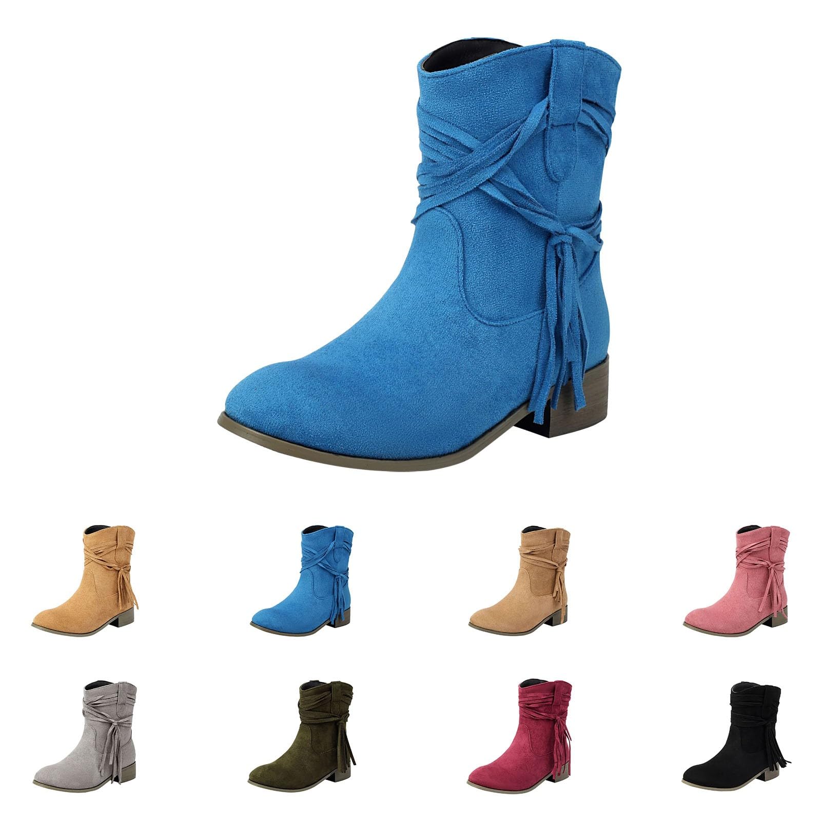 Stivaletti Donna Estivi Antiscivolo Comodi con Tacco Stivali Robusti Antivento Chic Stivaletto Leggero Elegante Vintage Stivali da Pioggia Stivaletti per Esterno Neve Giardino e Trekking