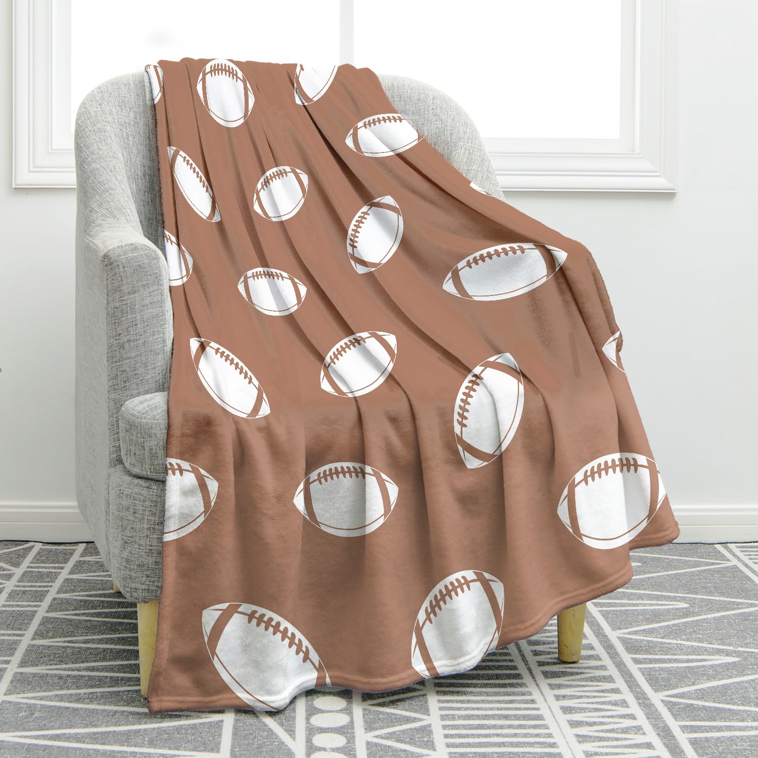 Jekeno Football Gifts Blanket for Boys Teens Girls, Sport Gifts for Adult Kids, Football Accessories Decor for Age 2-10 Year Old