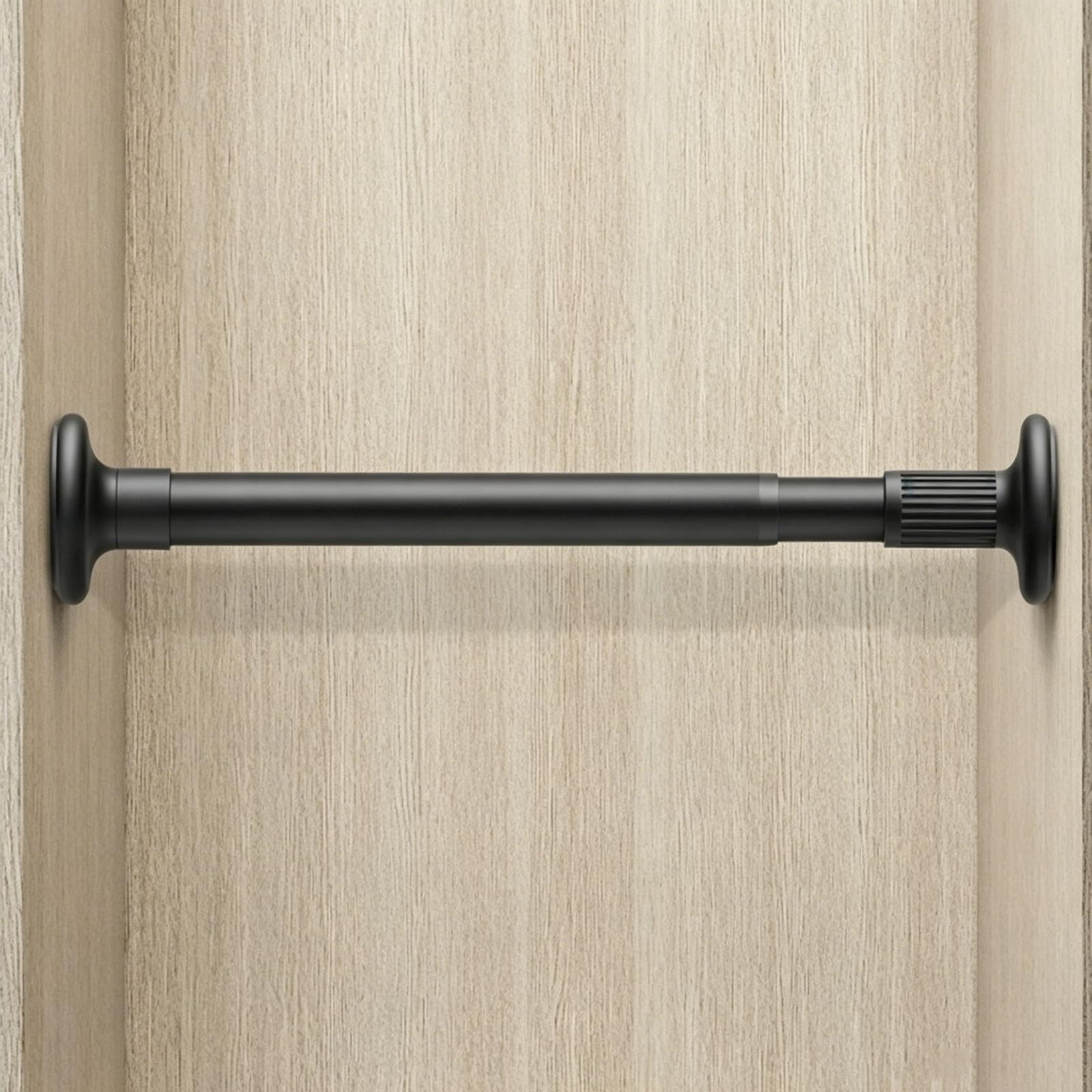 Wooden Closet Rod, Closet Rods for Hanging Clothes, No Drilling Required, Stretchable and Non-Deformable, Suitable for Wardrobes and Bathrooms(Black,70-120cm/27.6-47.2in)