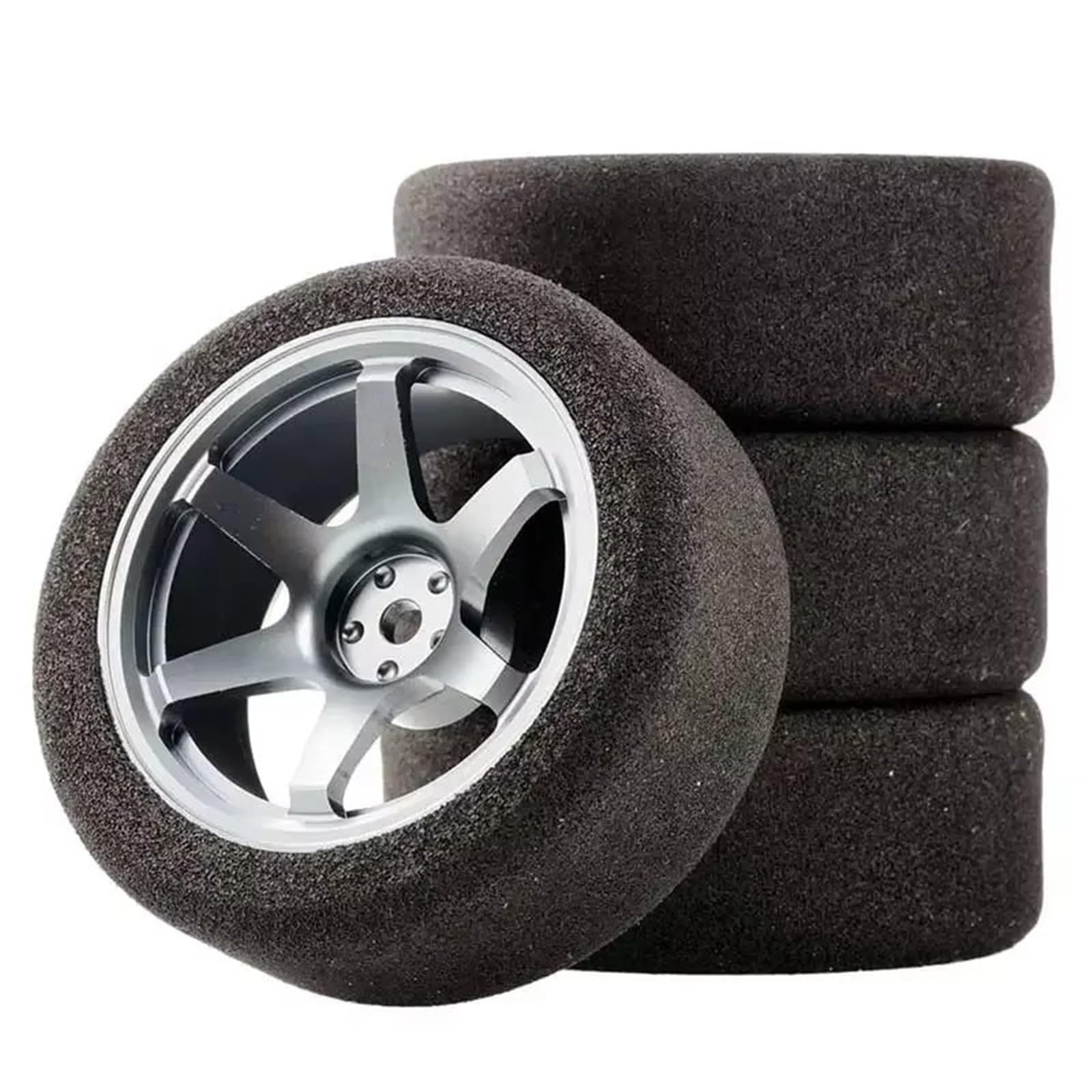 Koła i opony do samochodów driftowych RC, RC Wheel Tires HSP HPI 1/10 Scale Sponge 3mm Offset 12mm Hex 26x68mm 4 Pcs Multicolor(Grey)