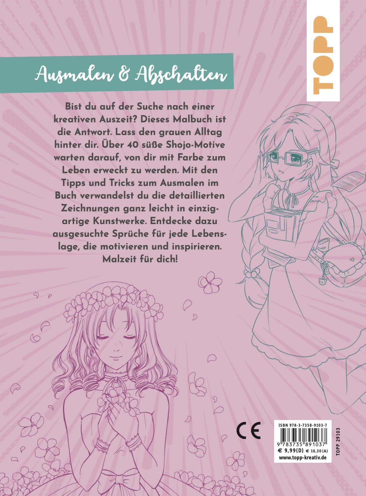 Malbuch Manga & Anime: Das Malbuch für Mädchen ab 10 Jahren