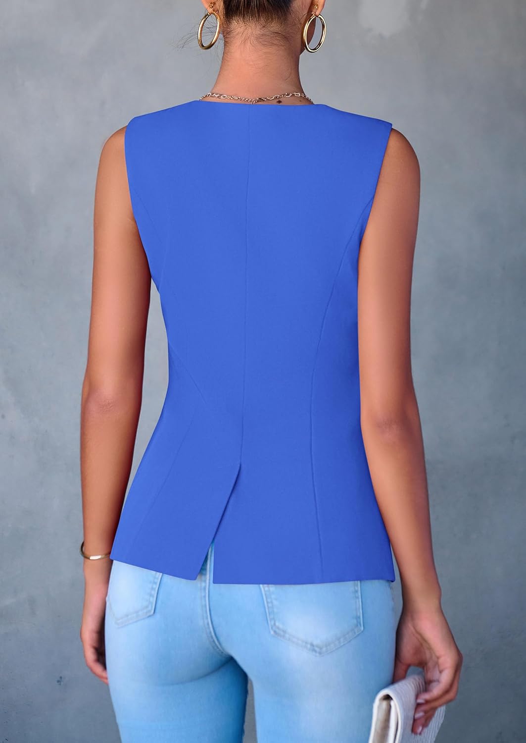 PRETTYGARDEN Women's Summer Suit Vest Tops 2026 Dressy Business Casual Sleeveless Button Down Trendy Fashion Blazer Waistcoat - Image 2