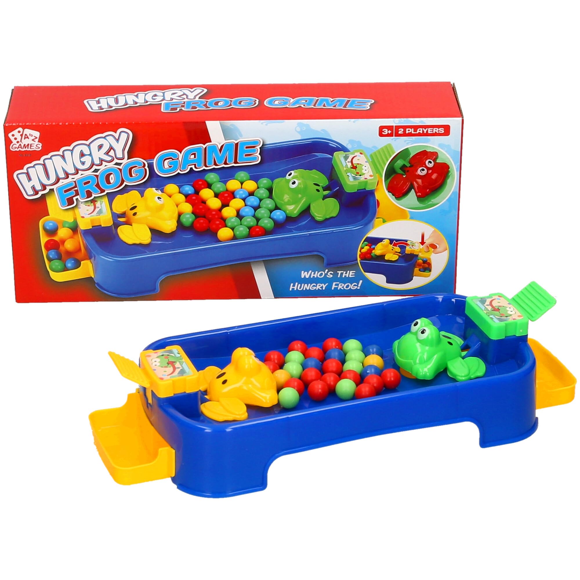 Hungry Frog Game, 2 Players Family Board Game for Ages 3+, Colourful Marble Collection Game