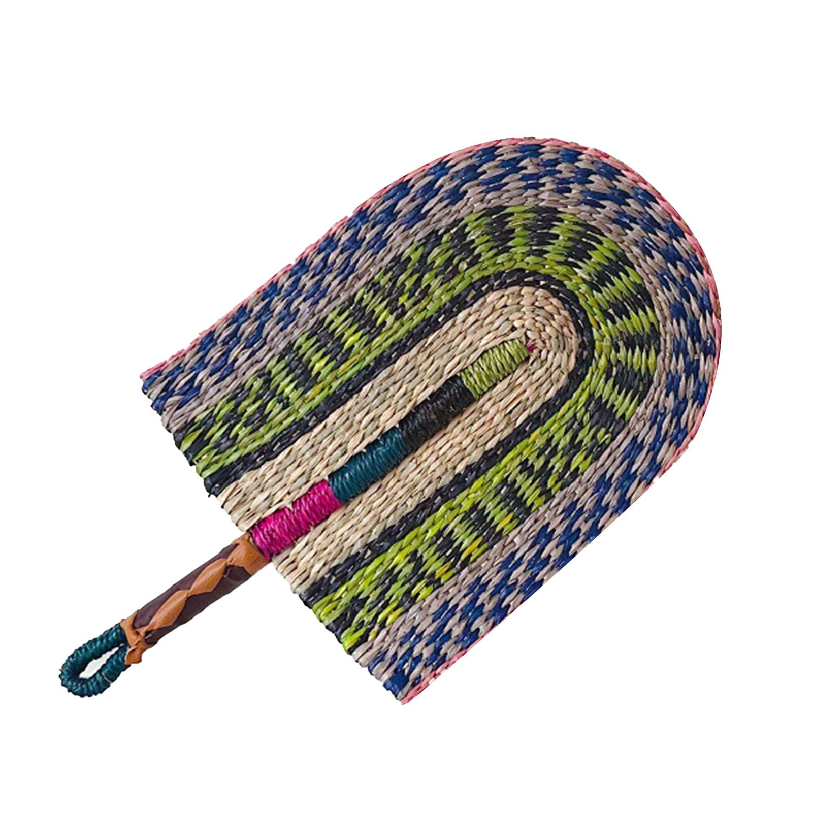 BYYLECL Handcraft Straw Fan,Handheld Chinese Style Straw Weaving Fan, Wedding Hanging Wall Decorations for Home Bedroom Decor Small size