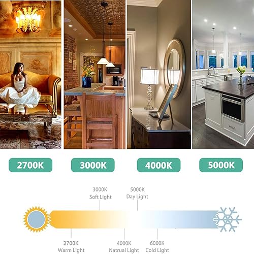 Miniatura 5 de Bombillas empotrables de 2700 K de color blanco cálido, BRR30, 12 W  100 W, base E26, regulable, luz de inundación interior para latas, bombillas de