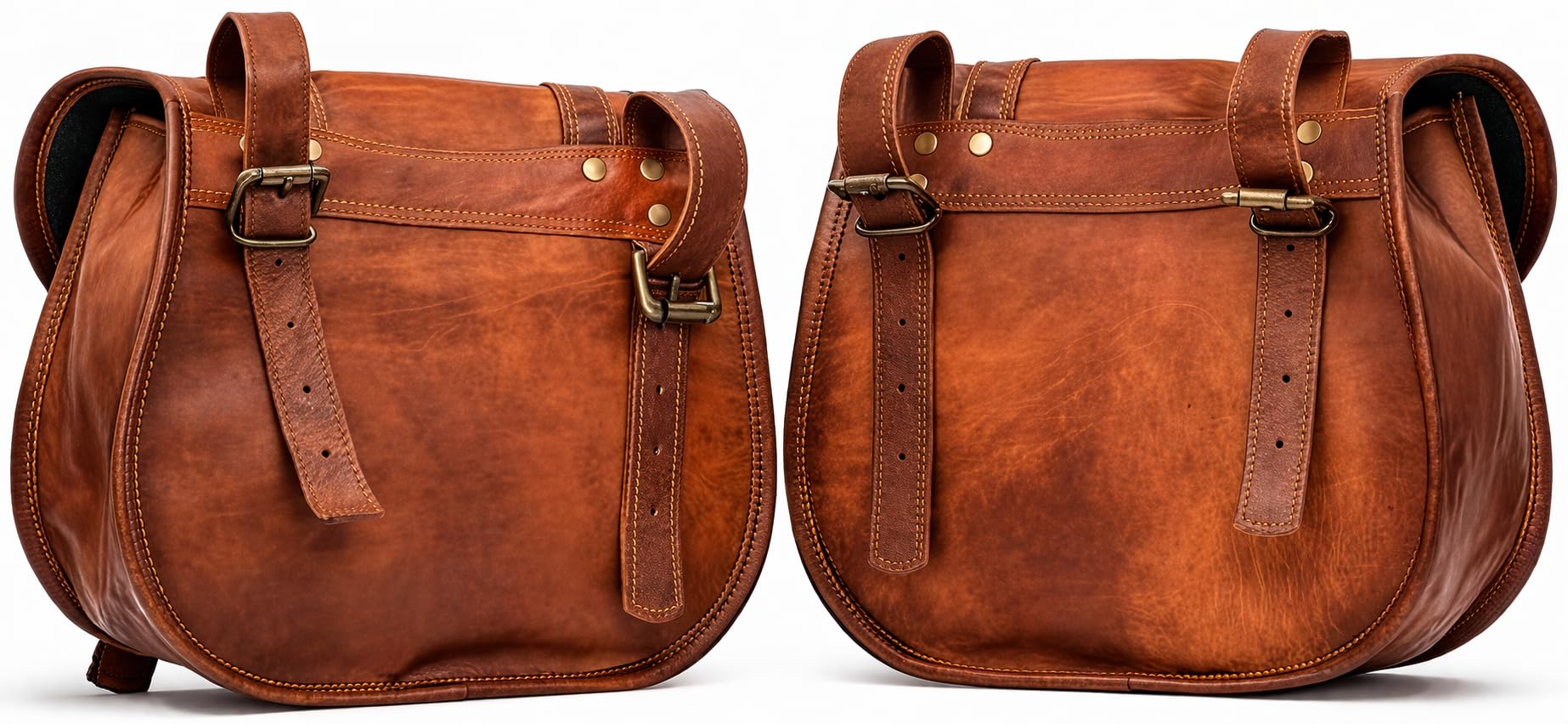 american blue Motorrad-Satteltaschen, Fahrrad-Seitentasche, Fahrrad-Werkzeugtasche | Satteltaschen | Motorradtaschen | Fahrradsatteltasche | Ledertasche (2 Taschen) (Braun)