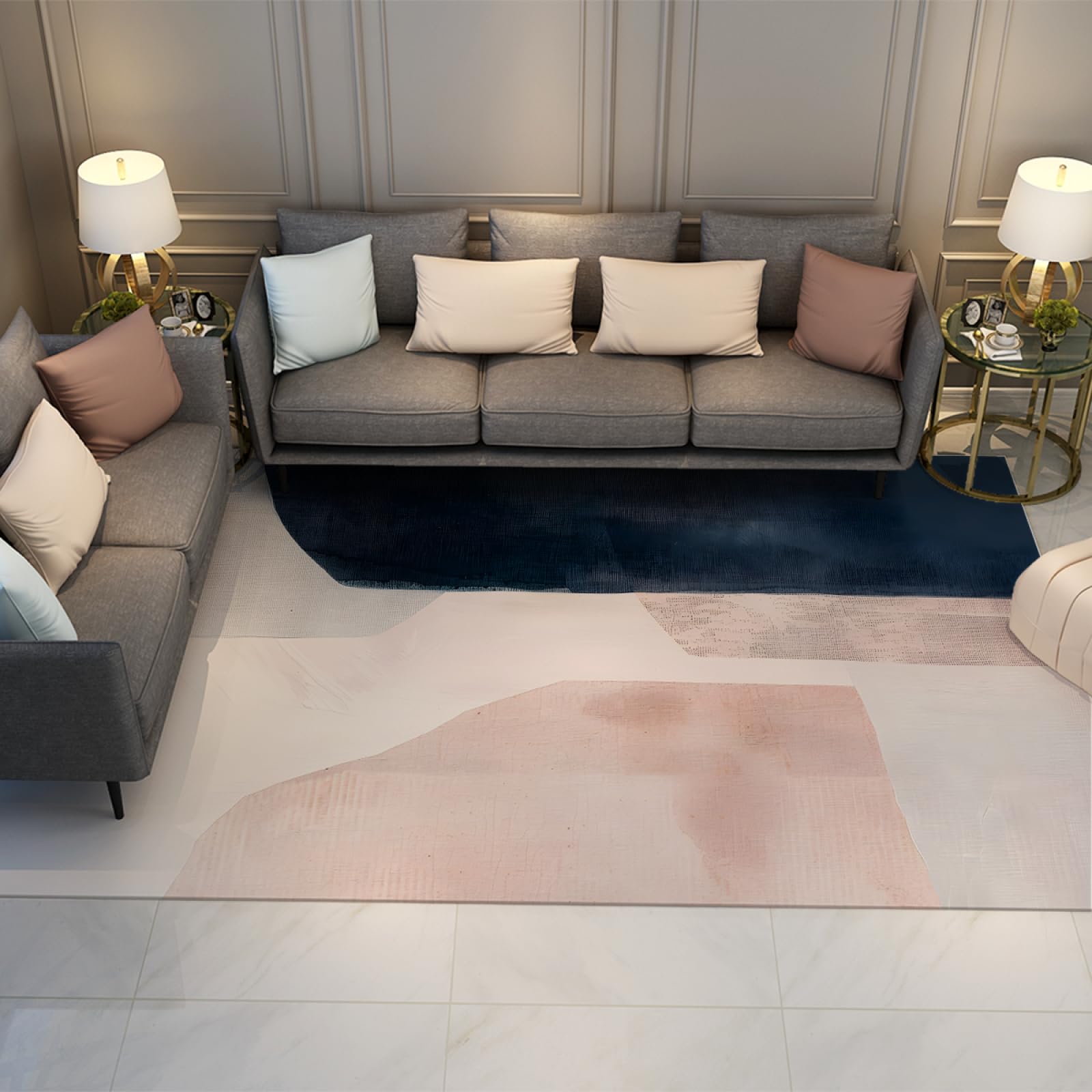 Tapis Moderne Abstrait Bohême 150x240cm - Grand Tapis Salon Poil Ras