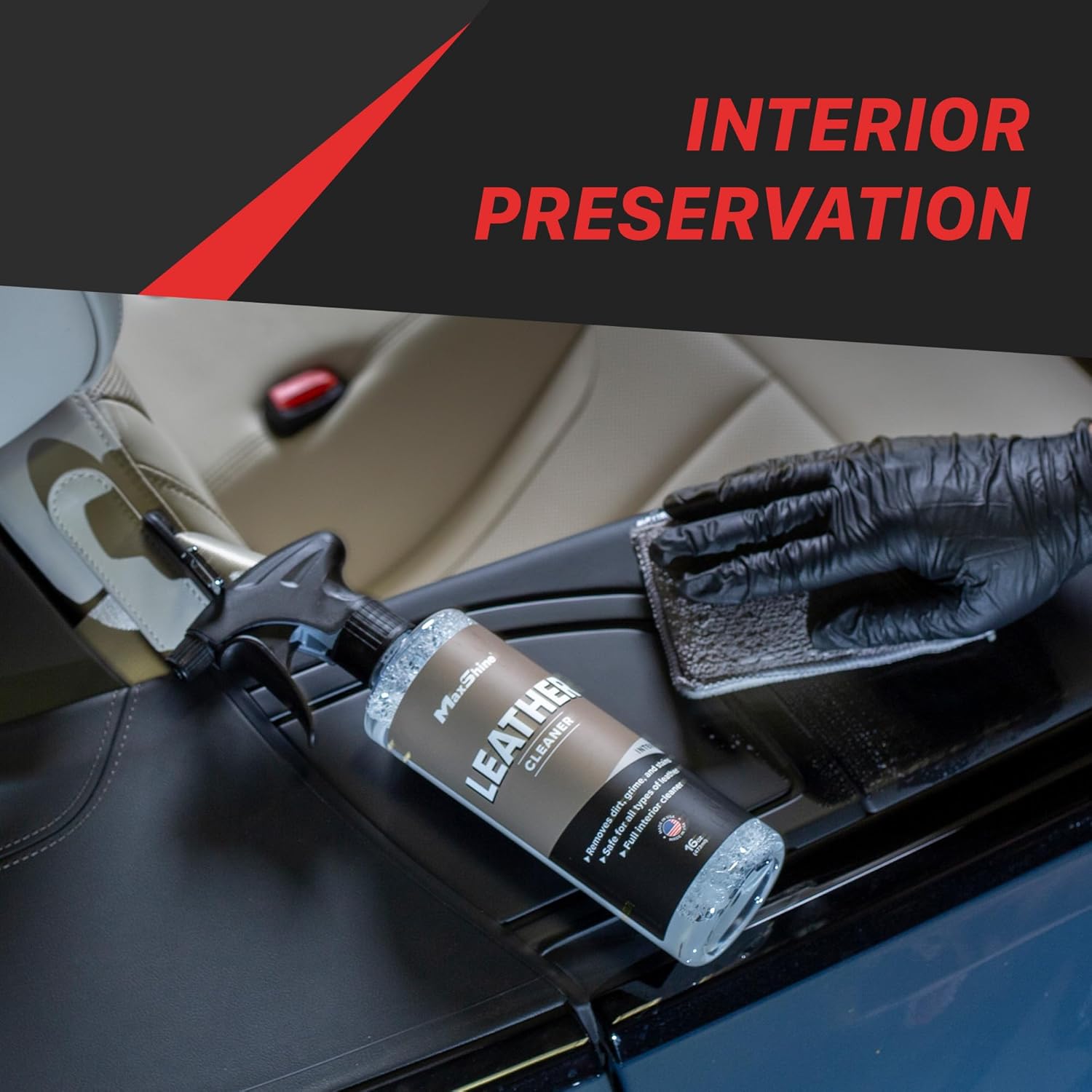 Maxshine Leather Cleaner 16 oz – Deep Cleaning Formula for Car Seats, Interior, and Upholstery, Safe on Natural & Synthetic Leather, Removes Dirt, Grime & Stains - Image 5