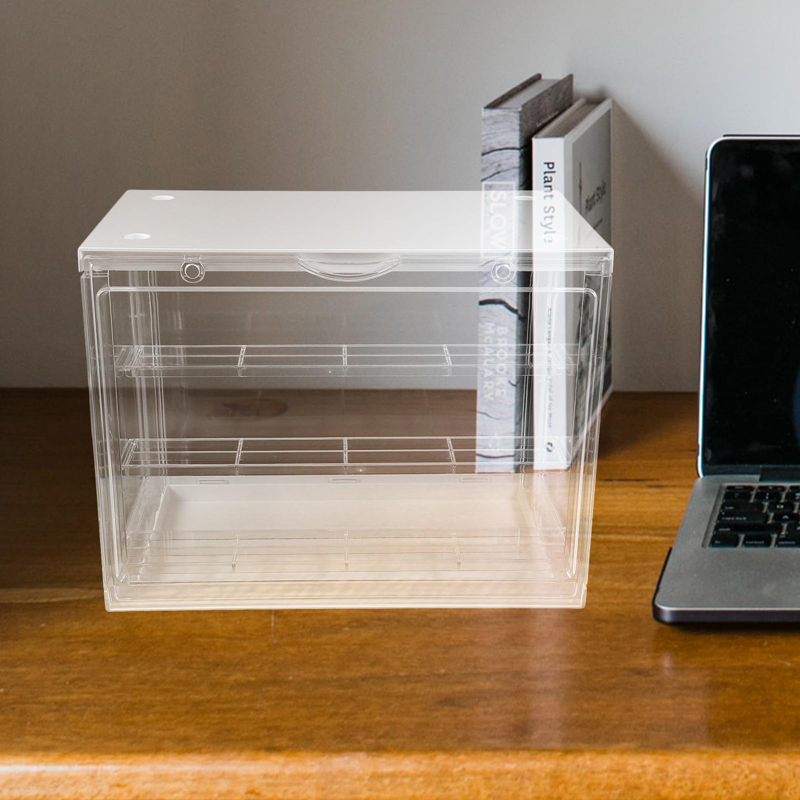 Caja de Exhibición de Acrílico para Figuras de Acción y Coleccionables 3 Capas Apilables, Protección contra Polvo y Diseño Moderno para Decoración del Hogar
