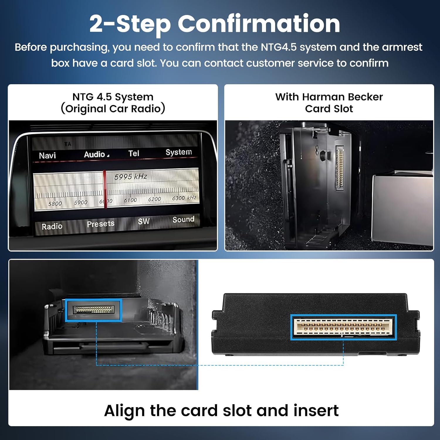 NHOPEEW Wireless Carplay and Android Auto Adapter Fit for Mercedes Benz A/B/C/E/CLA/GLA/GLK/ML/SLK 2012-2015 with NTG4.5 System - SWC/Navigation/Mirror Link/Voice Control/Original Car Camera