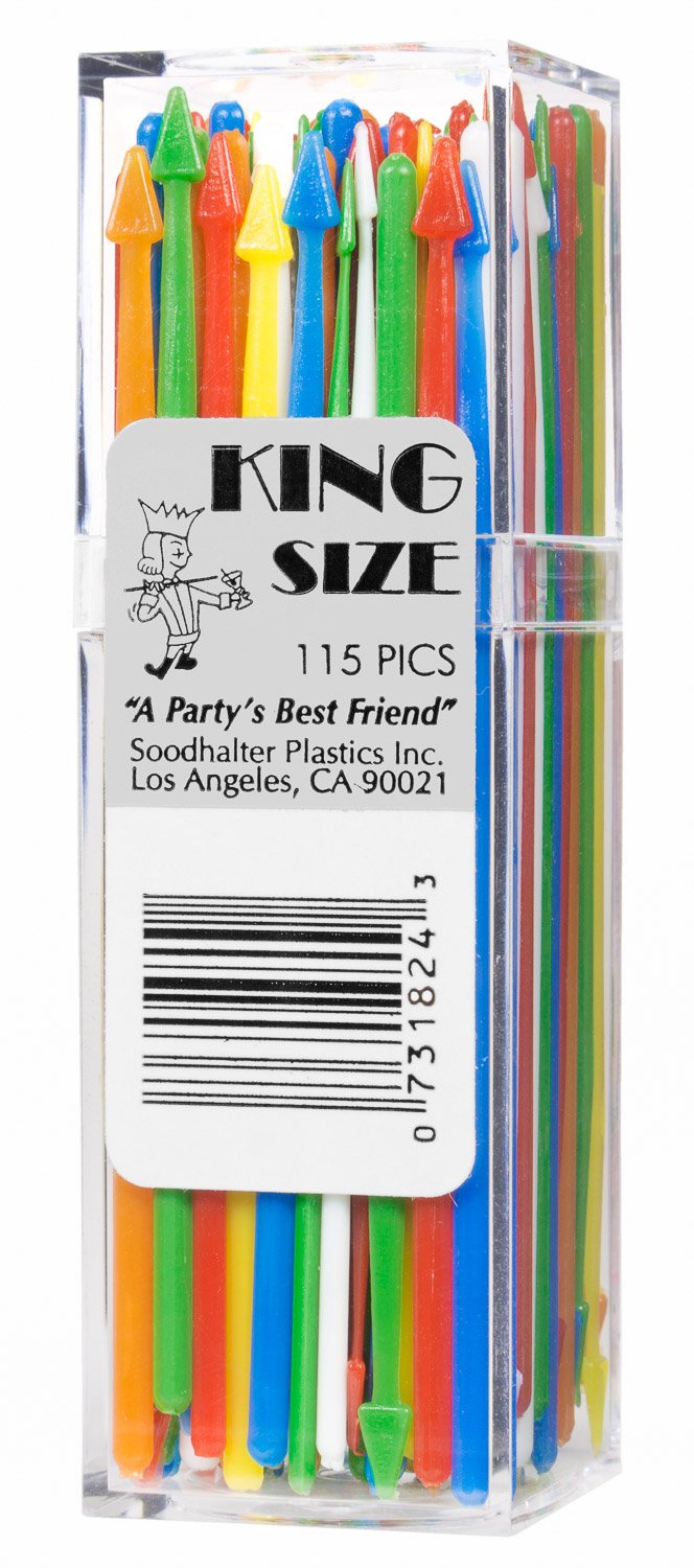 Soodhalter King Size Arrow Picks (12 Pack), 3.50 Inch Plastic Cocktail & Food Toothpicks,