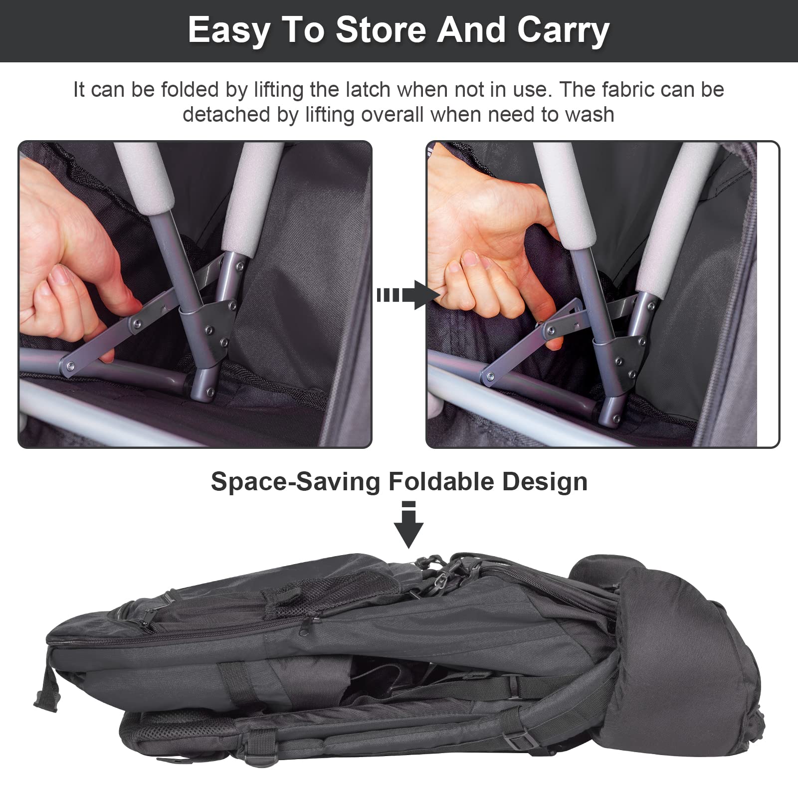 Soporte de Nueva de senderismo mochila Carrier para bebé niño Kid parasol Visor Escudo Shield, negro