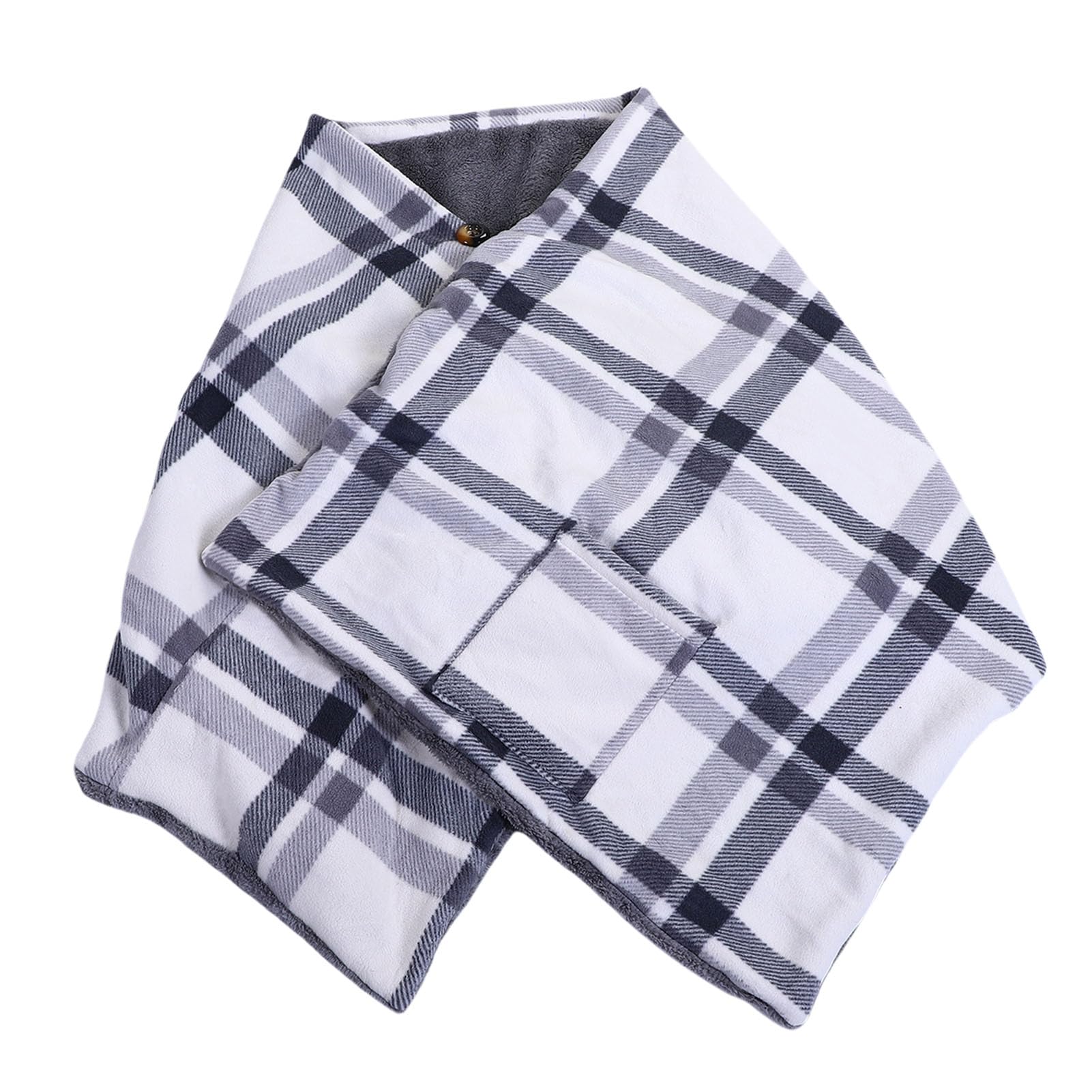 Fockety Portable Heated Shawl, 63.0x23.6in 3 Heat Settings Velvet Fabric Soft Skin Friendl...