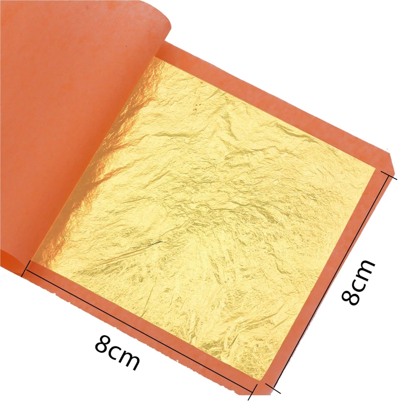 Papel dorado con lámina de oro de 8 x 8 cm, 25 hojas/folleto for decoraciones, arte y manualidades.