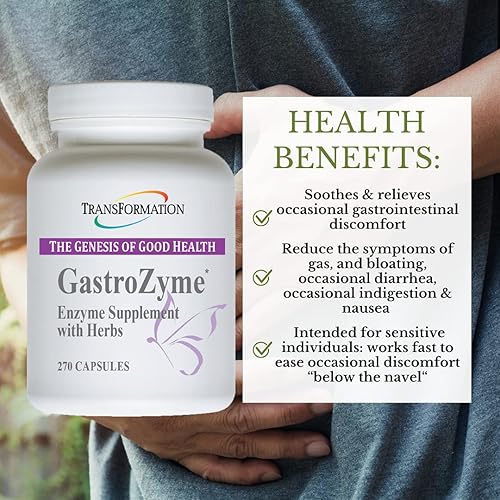 Miniatura 6 de Enzimas de transformación - GastroZyme 100 cápsulas -# 1 recomendado por el profesional - Formulado exclusivamente con enzimas y hierbas - Calma y