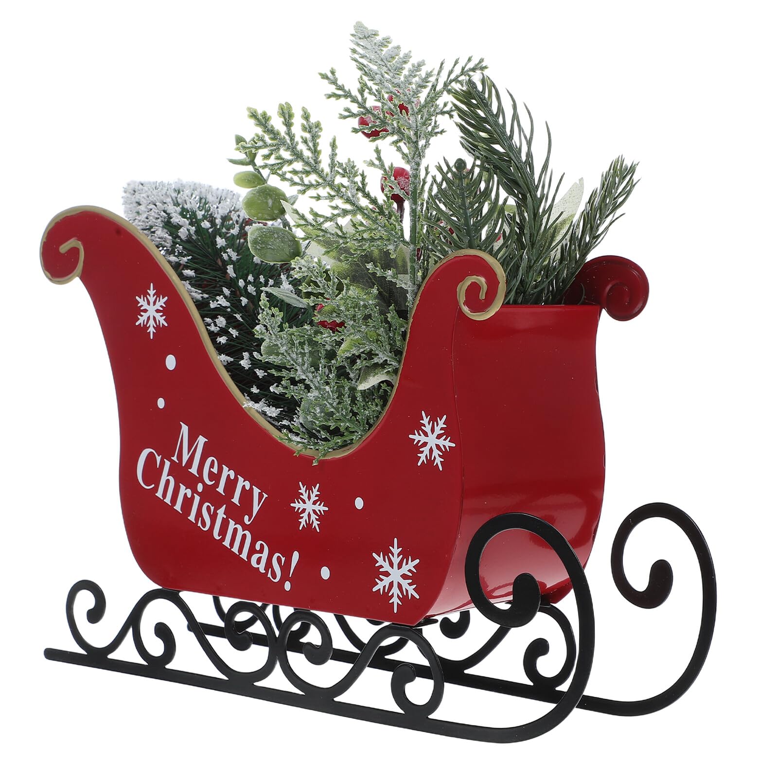 OUNONA Weihnachtsschlitten aus Metall Tischdekoration Weihnachtsdeko für Innen Kompakt und Bruchfest