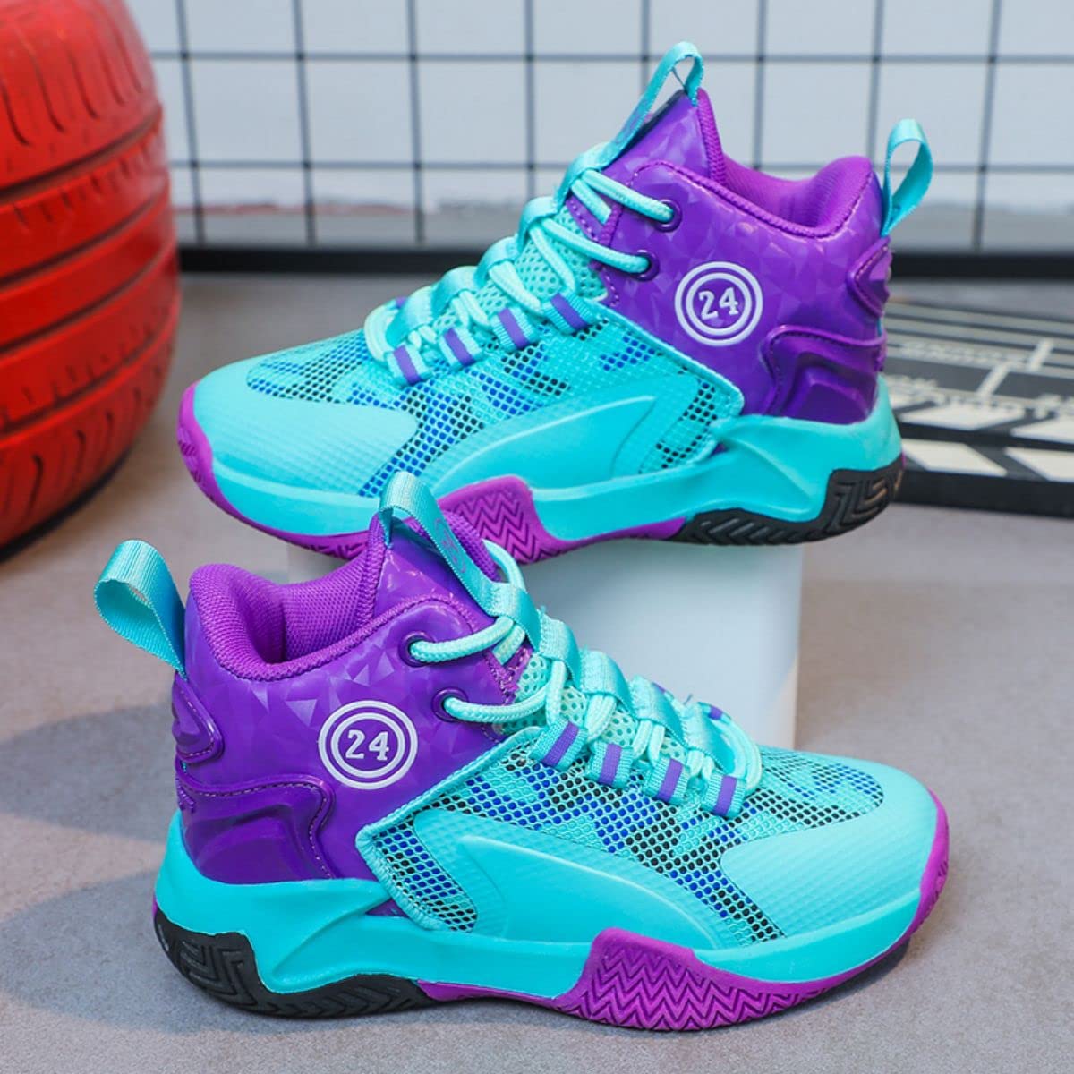 Basketballschuhe für Jungen Atmungsaktive Laufschuhe Kindersportschuhe Straßenlaufschuhe für Jungen Leichte neutrale Sportschuhe