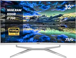 Computador All in One 32" Full HD Intel Core i7 7700HQ SSD 512GB, 16GB RAM DDR3 Wi-Fi 5GHz com Alto-Falante