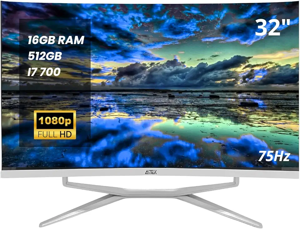 Computador All in One 32" Full HD Intel Core i7 7700HQ SSD 512GB, 16GB RAM DDR3 Wi-Fi 5GHz com Alto-Falante