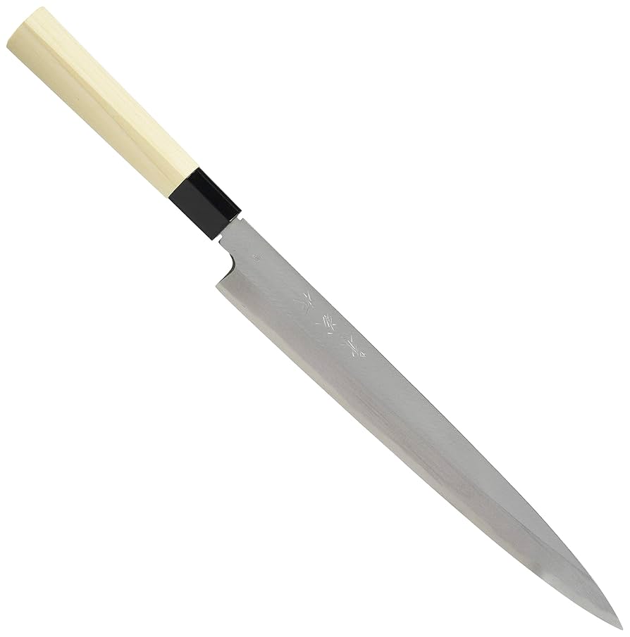 兼松作 柳刃包丁 安来鋼 水牛柄 全長417ｍｍ 刃渡り264ｍｍ 刃幅34ｍｍ 兼松作 柳刃包丁 安来鋼 水牛柄 全長417mm 刃渡り264mm 刃幅