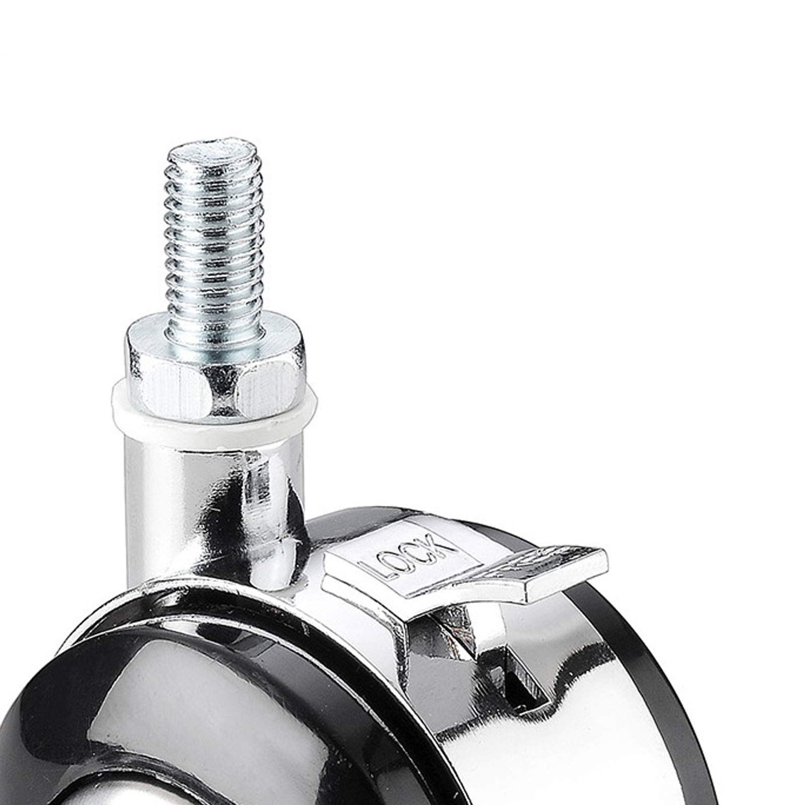 Plaatwielen Zware zwenkwielen voor meubels M8/M10/M12 Draad 15''ch RVS 304 Beugel 300kg Stil PU