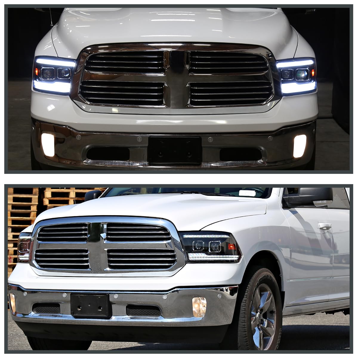 Fit For 2009-2018 Dodge Ram 1500 2500 3500 Clear Projector Headlights W/LED DRL - Foto 4