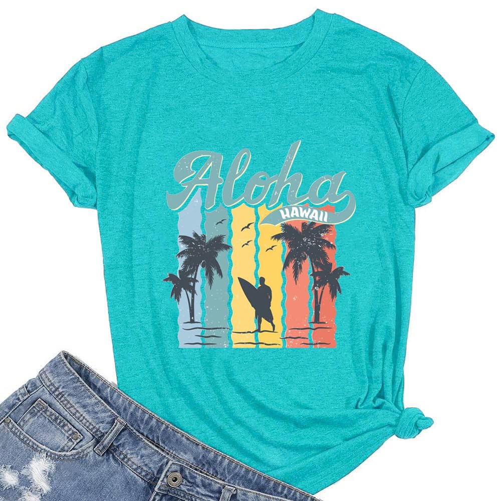 Vacay Mode T Shirts for Women Summer Beach Hawaii Vacation Short Sleeve Tops Holiday Cruise Getaway T Shirts
