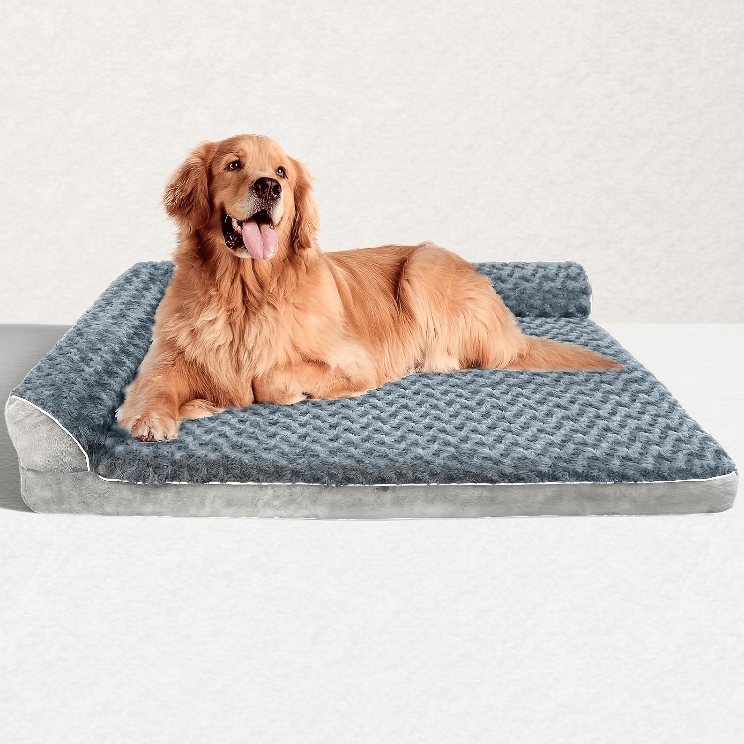 Bluish Grey Orthopedic Dog Beds for Large Dogs-Memory Foam Pet Bed with Removable Washable Cover,Nonskid Bottom,42x30Inch,Bluish Grey