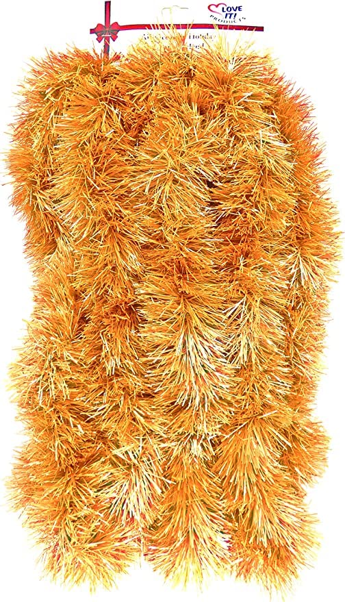 Super Duper Thick Tinsel Garland Multi-Packs for Christmas, Birthdays, Holiday Decoration, Special Events 25 ft. Long 1 Pack (Copper)