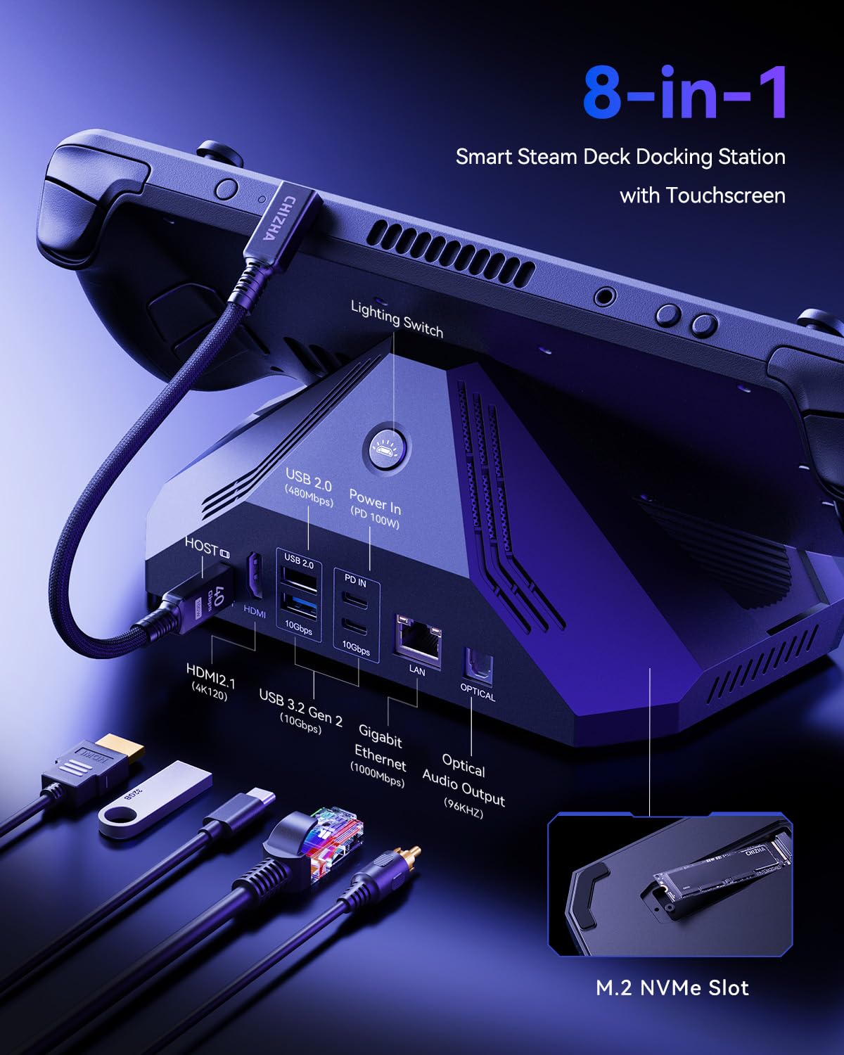 Estación de acoplamiento para Steam Deck