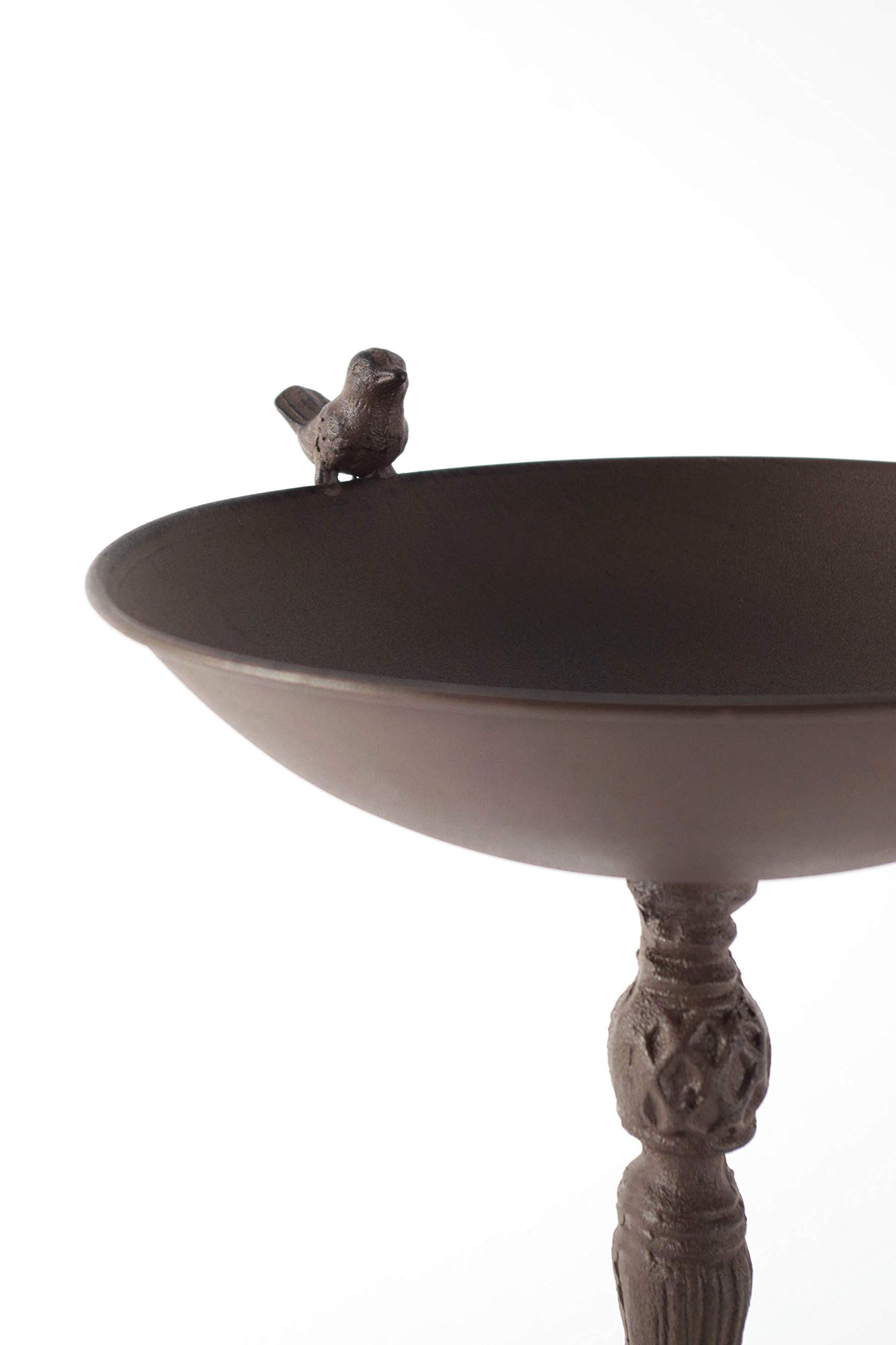 Kobolo Vogeltränke Vogelbad Futterstation Bird - Metall Braun - 29x29x57 cm