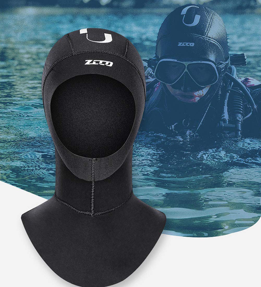 Cagoule de plongée en néoprène 5 mm pour homme et femme - Chaud