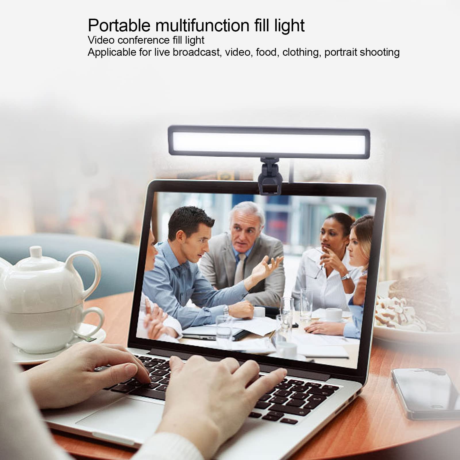 Goshyda Illuminazione per Videoconferenza, Mini Luce di Riempimento a LED 2500-9000K 3 Luci per Webcam con Temperatura Colore, con Clip Ad Angolo Regolabile, per Registrazione Video